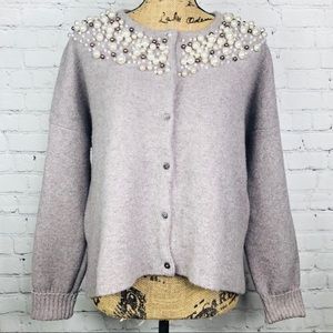 🛍SOLD🛍 Moth / Anthropologie Pearl Embellished Cardi M